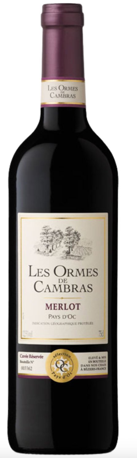 LES ORMES DE CAMBRAS MERLOT  0.75l (ROOD)